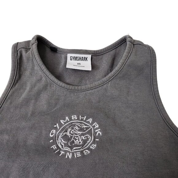 Gymshark Tank Crop Top Womens XS Gray Work Out Gym Training Athleisure Active - Picture 2 of 7